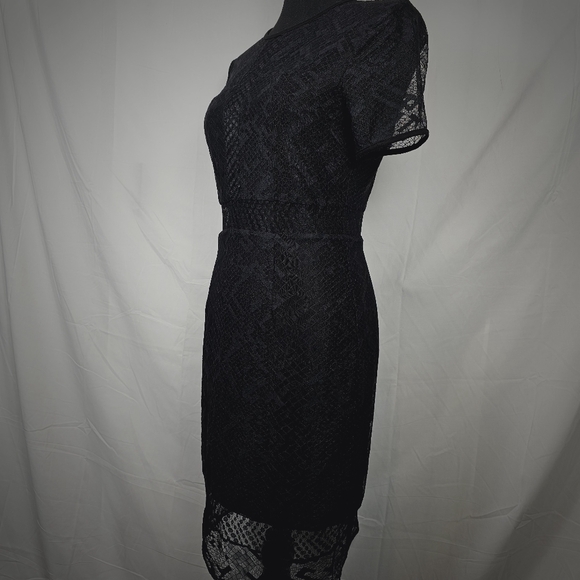 Bailey 44 Black Lace Blocked Sheath Dress. - Picture 5 of 16